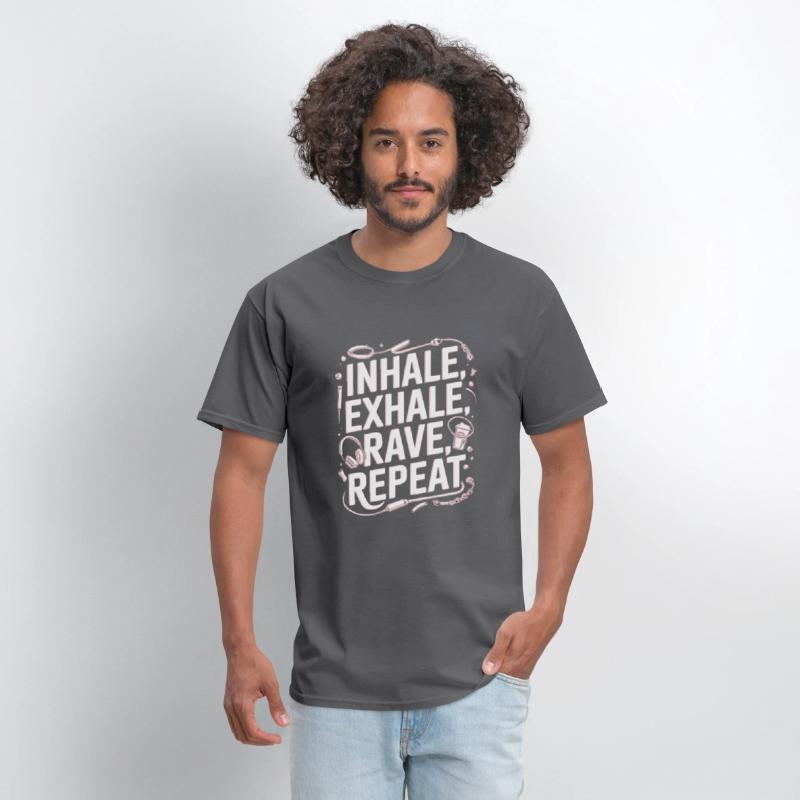 Techno EDM DJ Gift - Inhale Exhale Rave Repeat