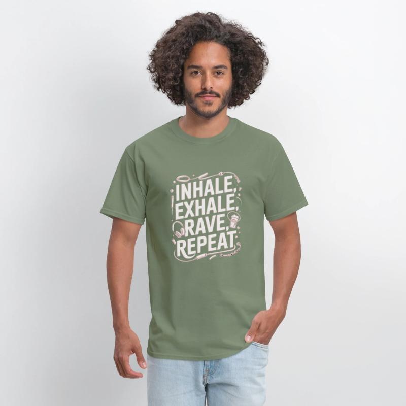 Techno EDM DJ Gift - Inhale Exhale Rave Repeat