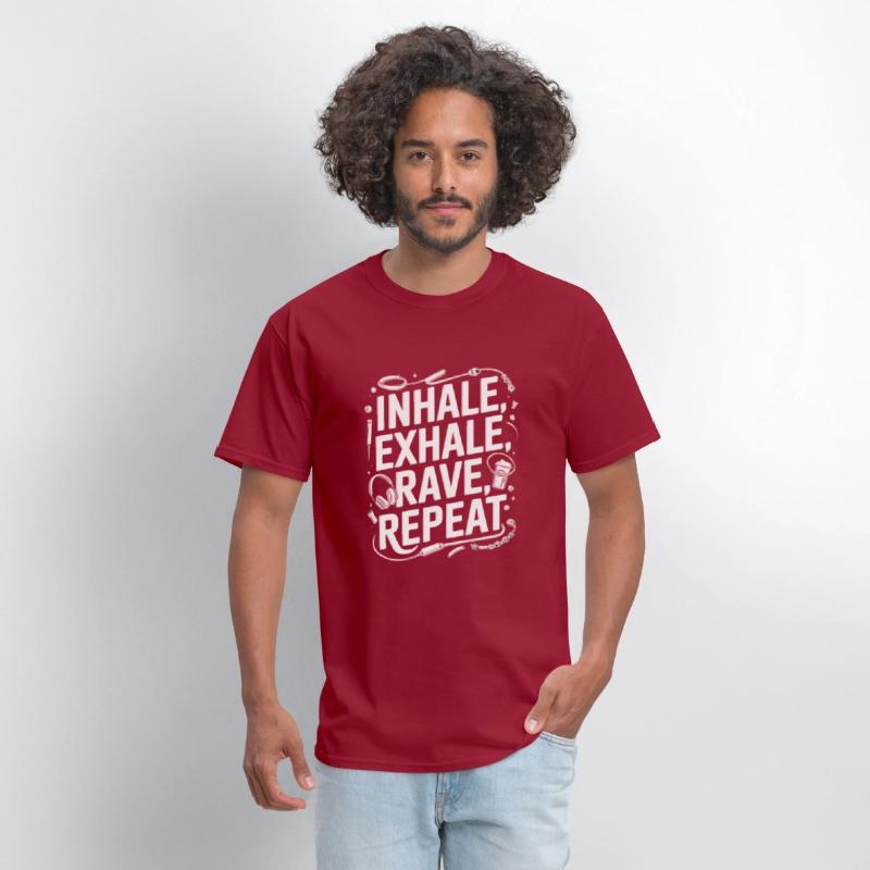 Techno EDM DJ Gift - Inhale Exhale Rave Repeat