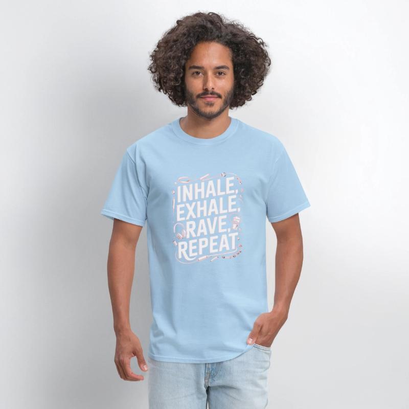 Techno EDM DJ Gift - Inhale Exhale Rave Repeat