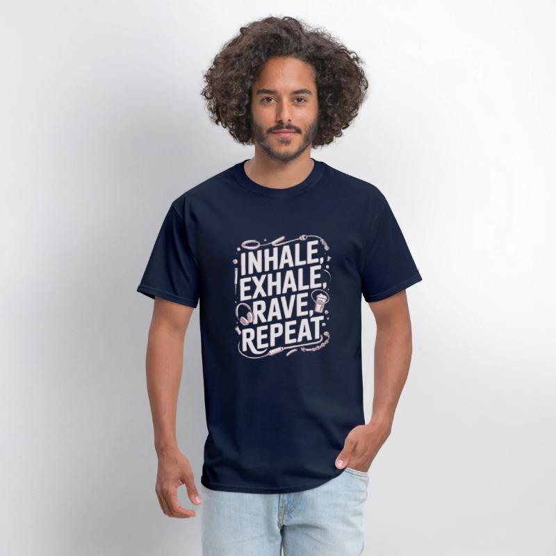 Techno EDM DJ Gift - Inhale Exhale Rave Repeat