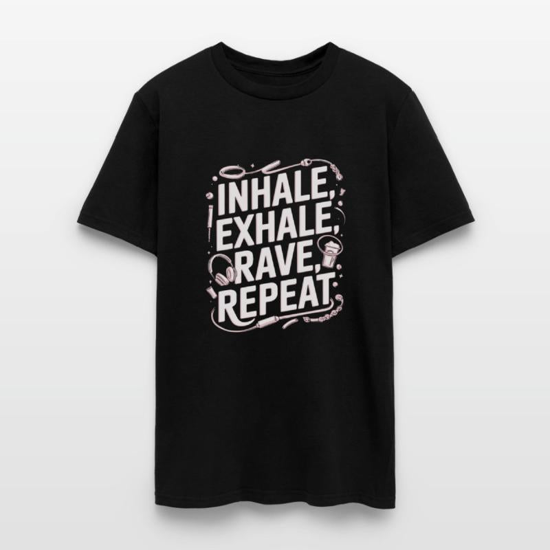 Techno EDM DJ Gift - Inhale Exhale Rave Repeat