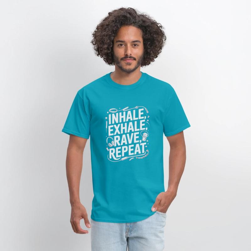 Techno EDM DJ Gift - Inhale Exhale Rave Repeat