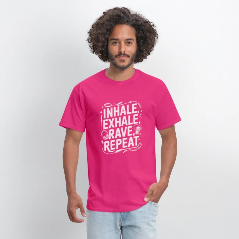 Techno EDM DJ Gift - Inhale Exhale Rave Repeat