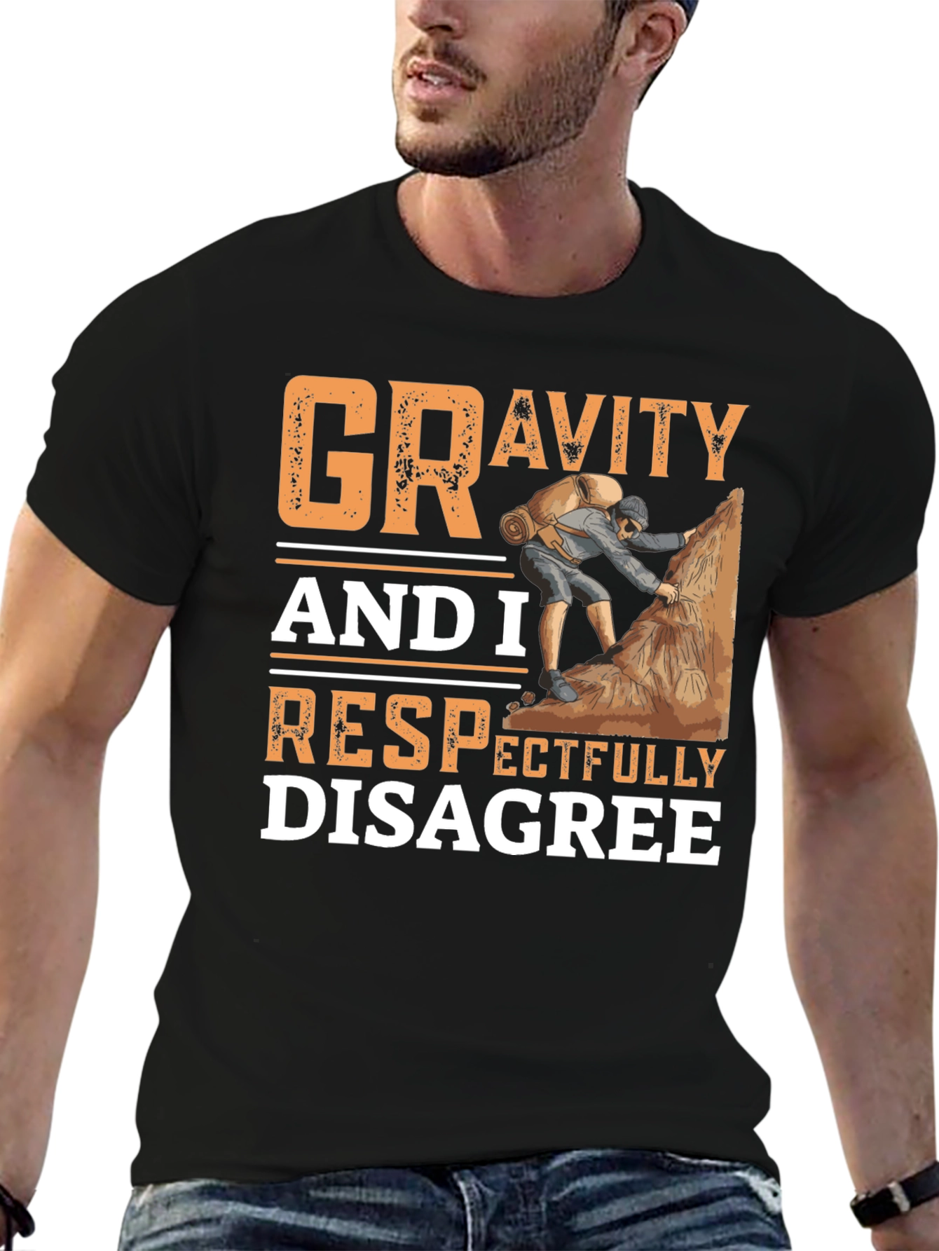 Gravity Respectfully Disagree T-Shirt Climbing Design