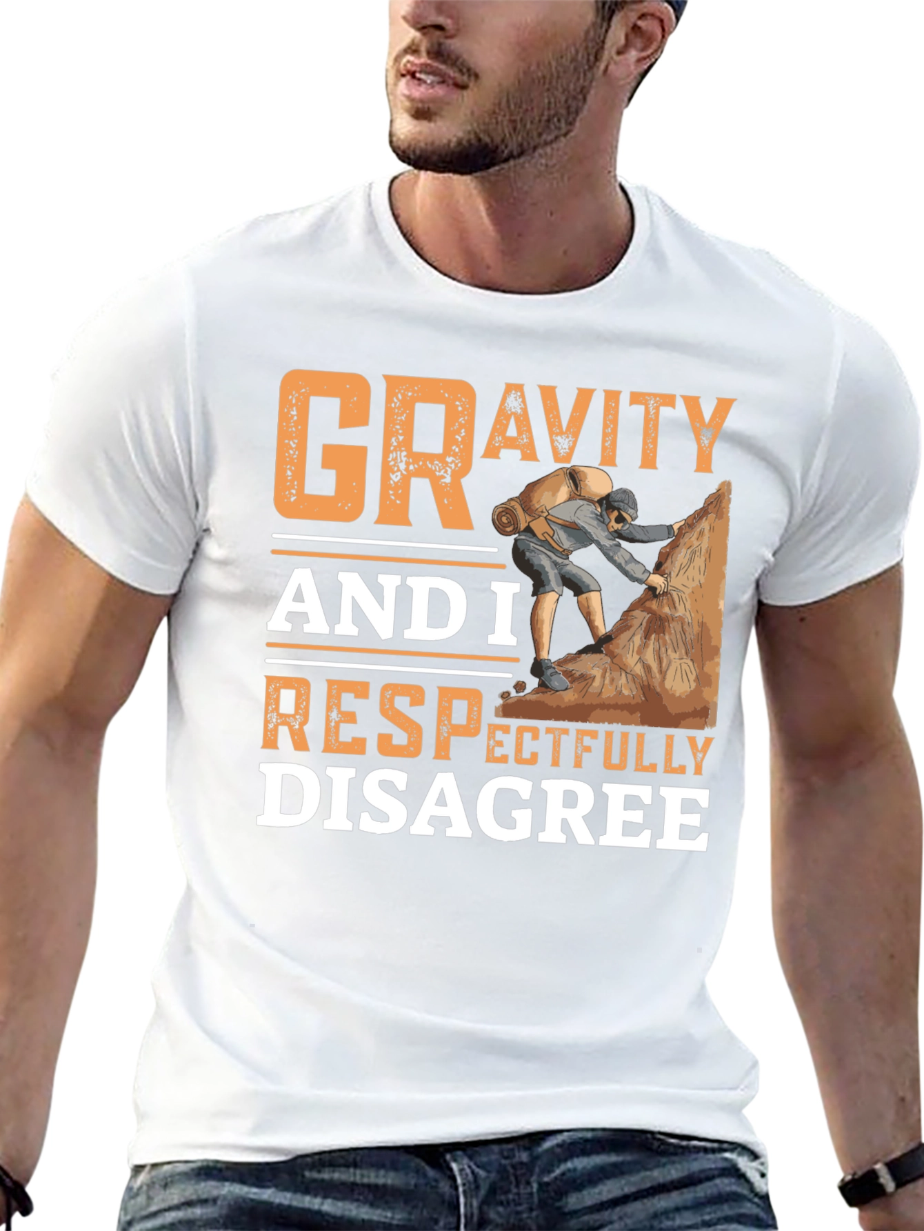 Gravity Respectfully Disagree T-Shirt Climbing Design