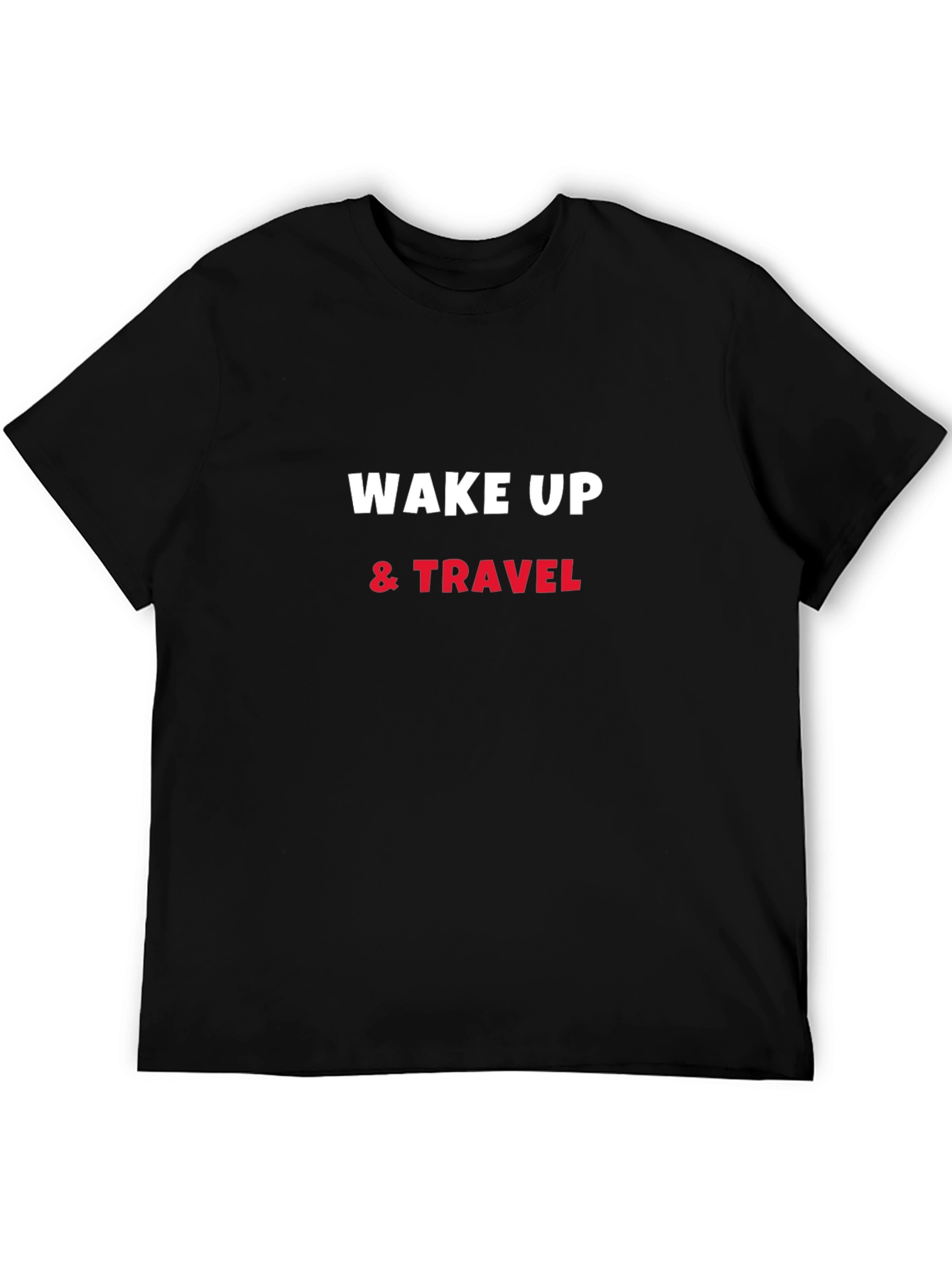 Wake Up & Travel Black Graphic Tee