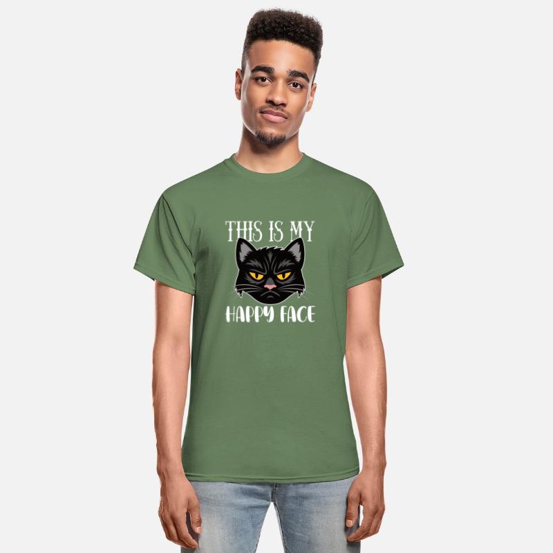 This Is My Happy Face Unimpressed Black Cat In