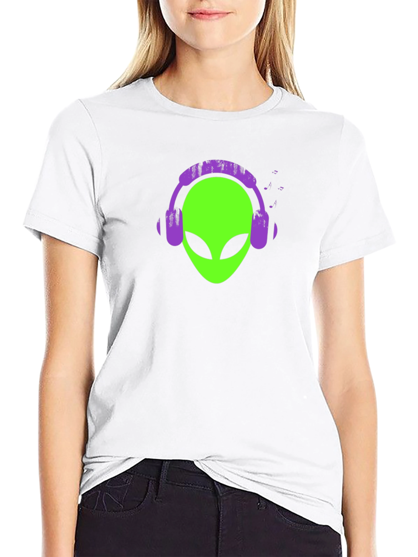 Alien Headphone T-Shirt - Black Tee
