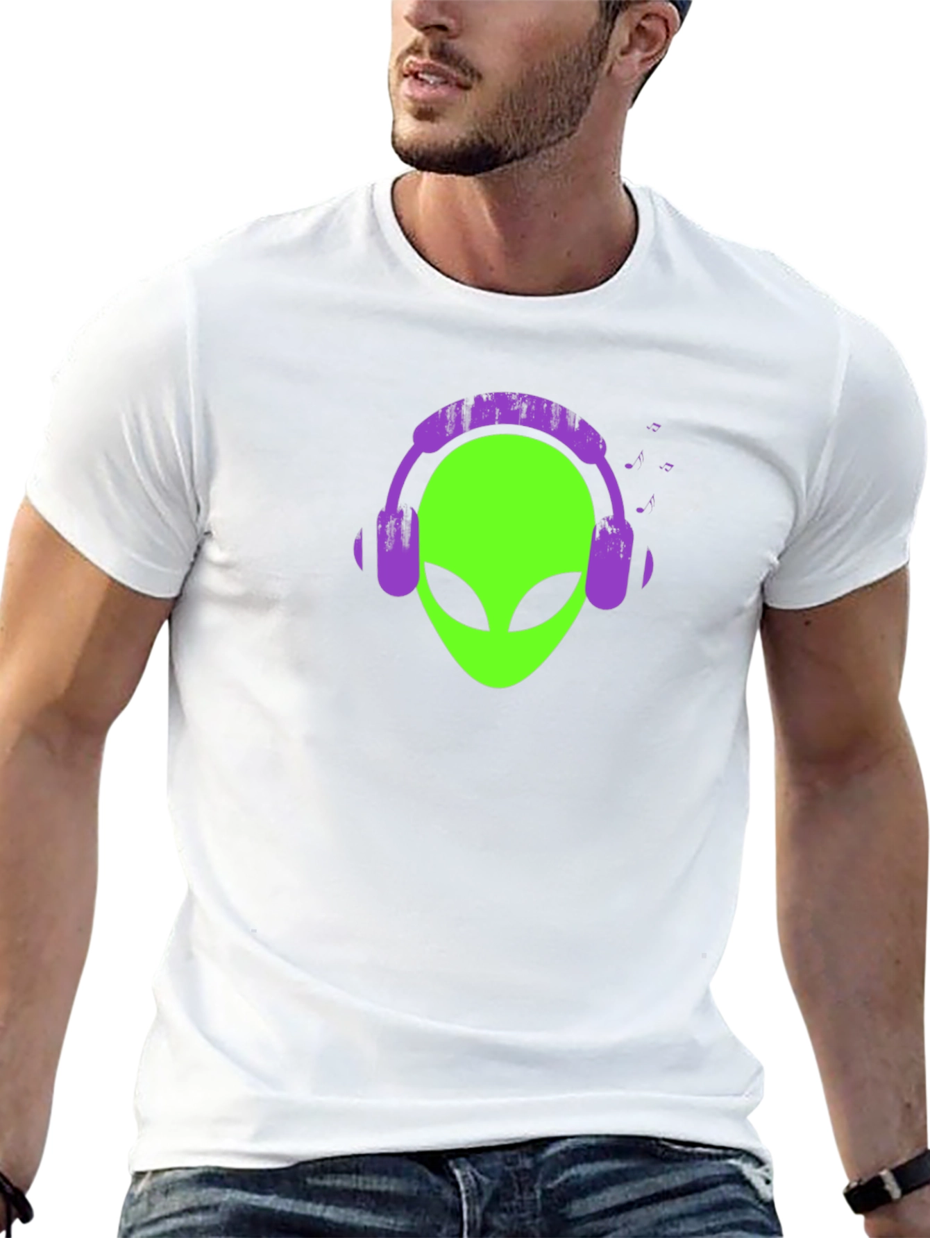 Alien Headphone T-Shirt - Black Tee