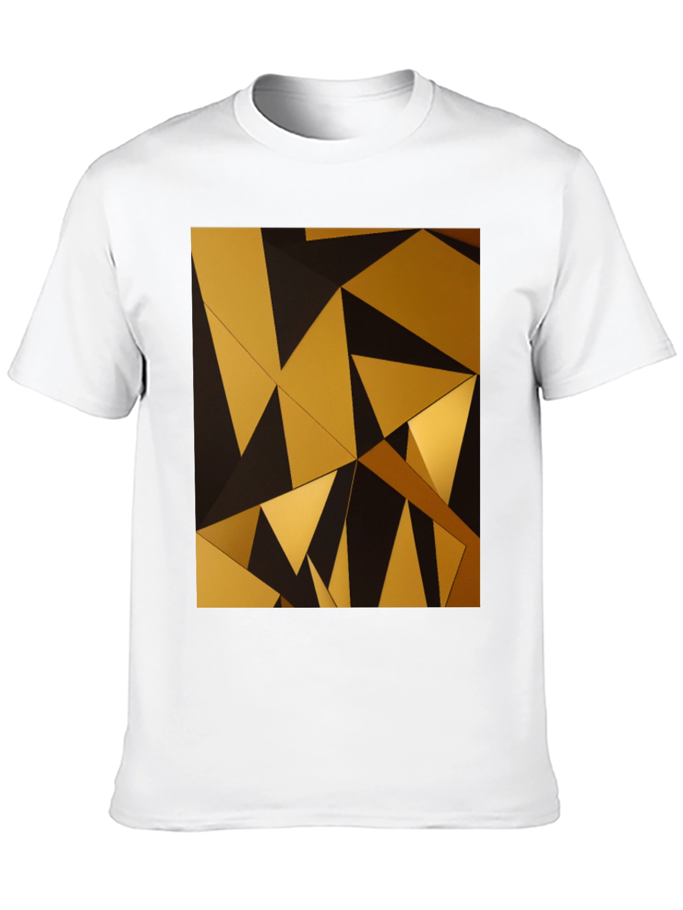 Geometric Gold Triangle Black T-Shirt