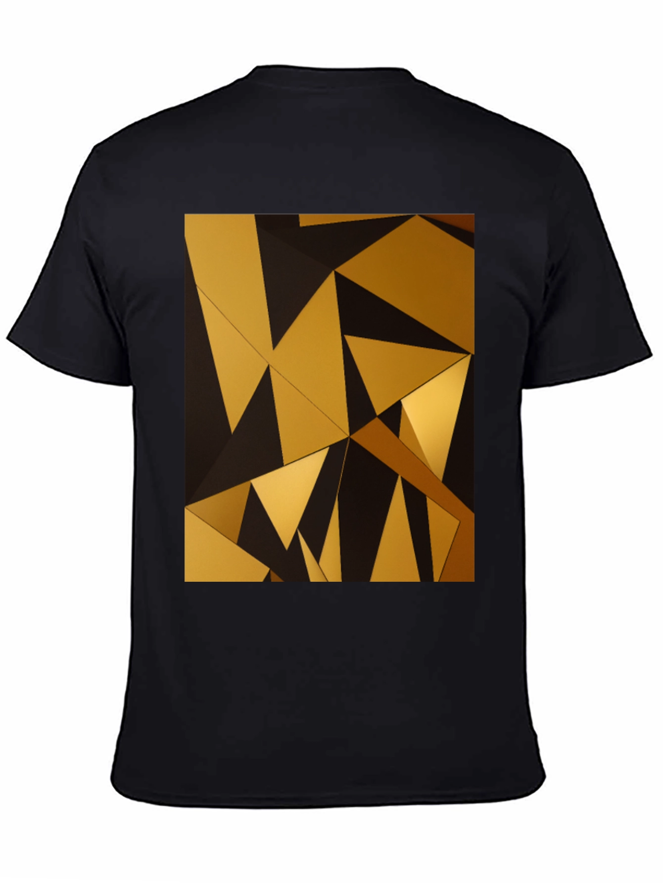 Geometric Gold Triangle Black T-Shirt