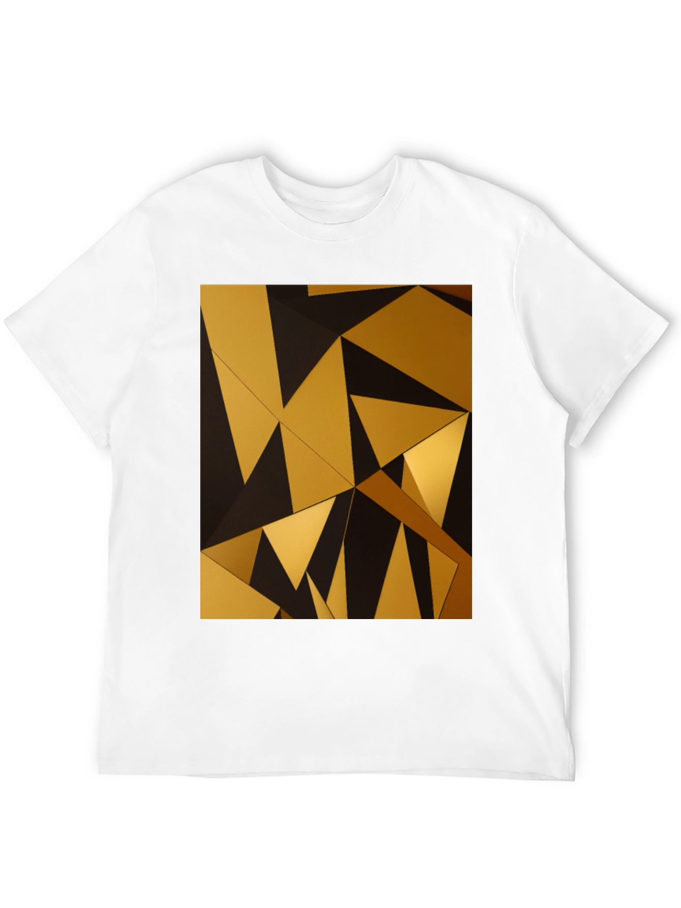 Geometric Gold Triangle Black T-Shirt
