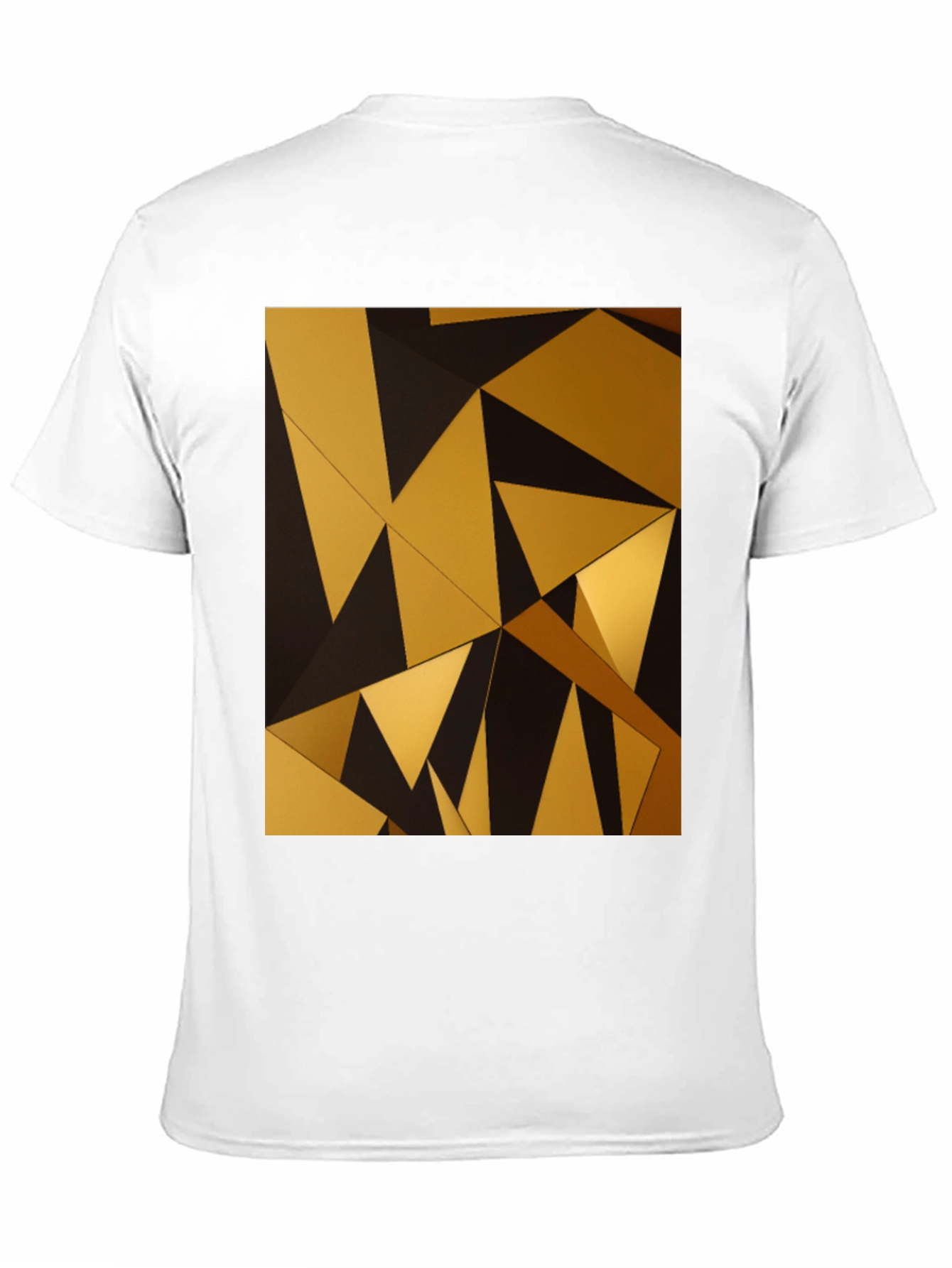 Geometric Gold Triangle Black T-Shirt