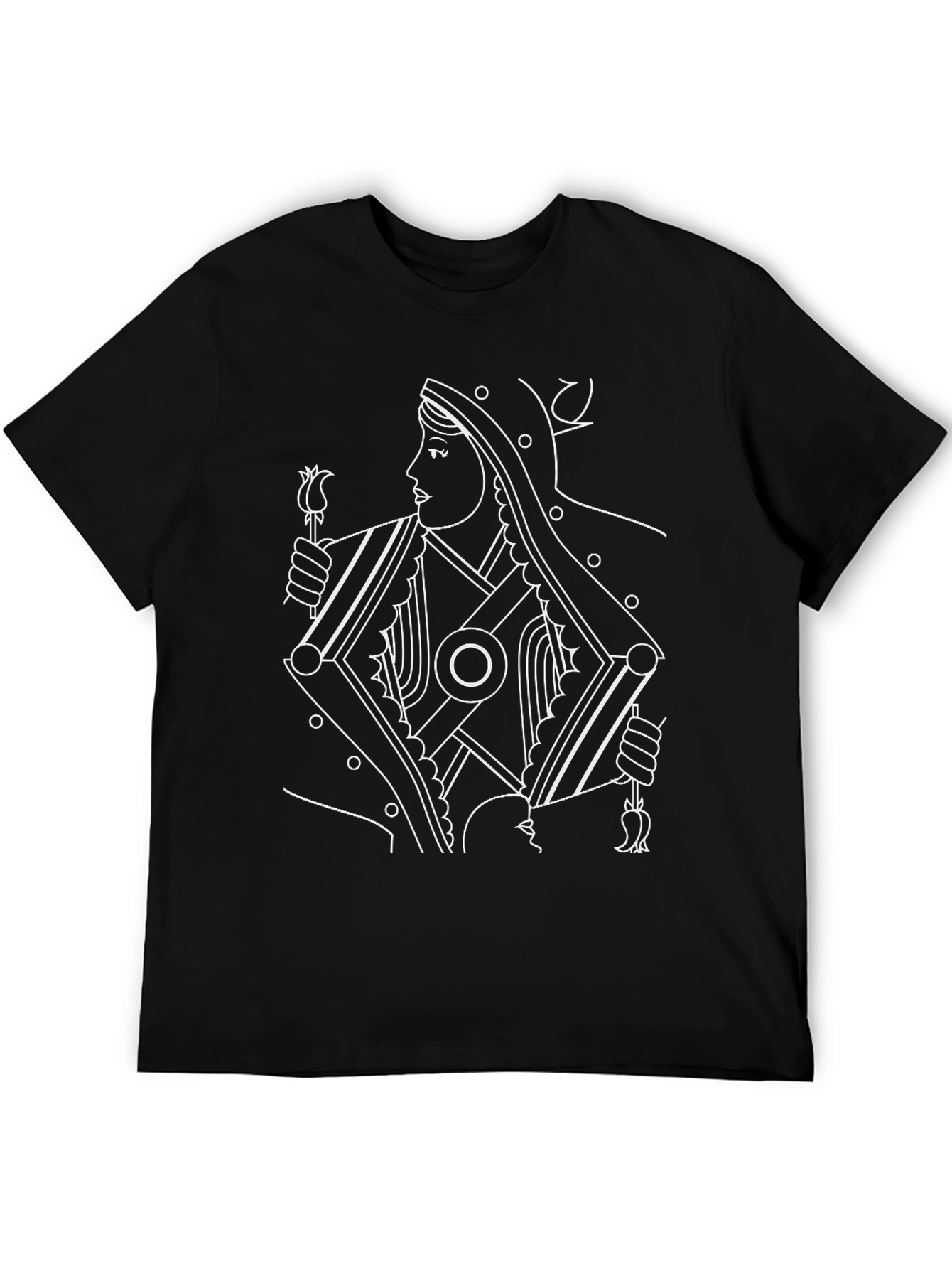 Queen of Diamonds Graphic Tee - Black Cotton