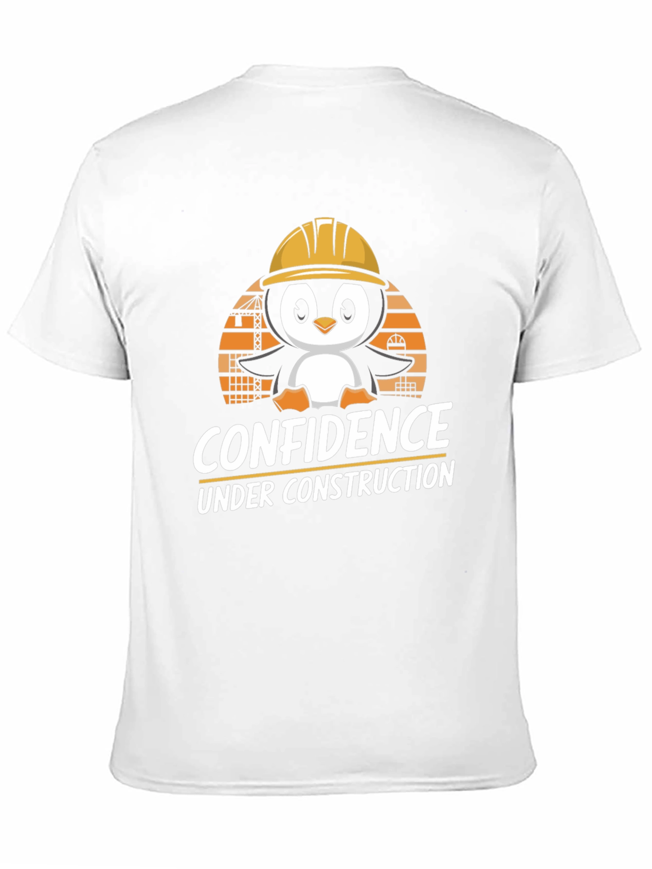 Confidence Under Construction T-Shirt: Penguin Builder Design