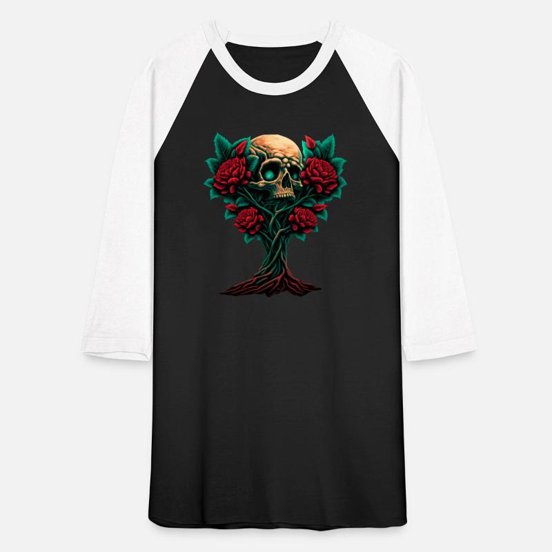 Tree with skull and roses