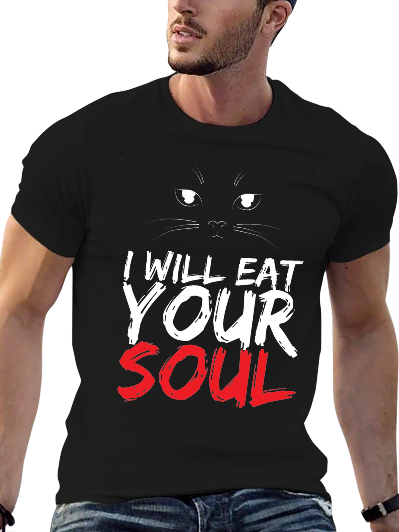I Will Eat Your Soul Black Cat T-Shirt