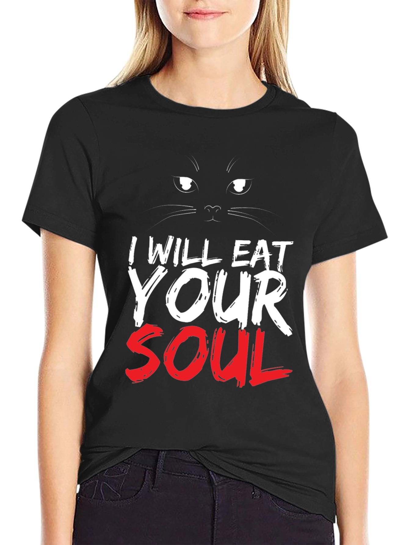 I Will Eat Your Soul Black Cat T-Shirt