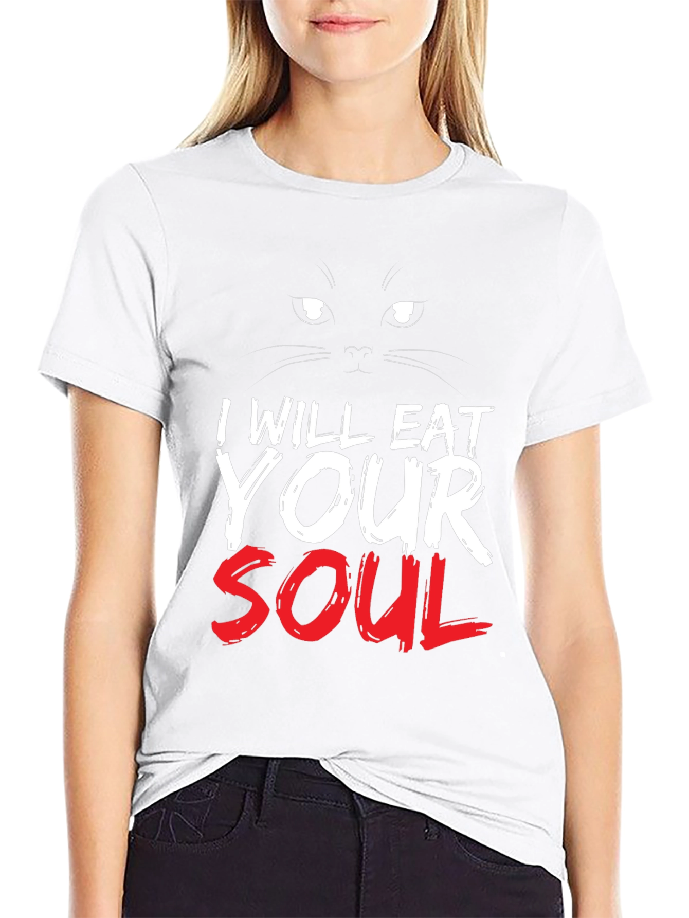I Will Eat Your Soul Black Cat T-Shirt