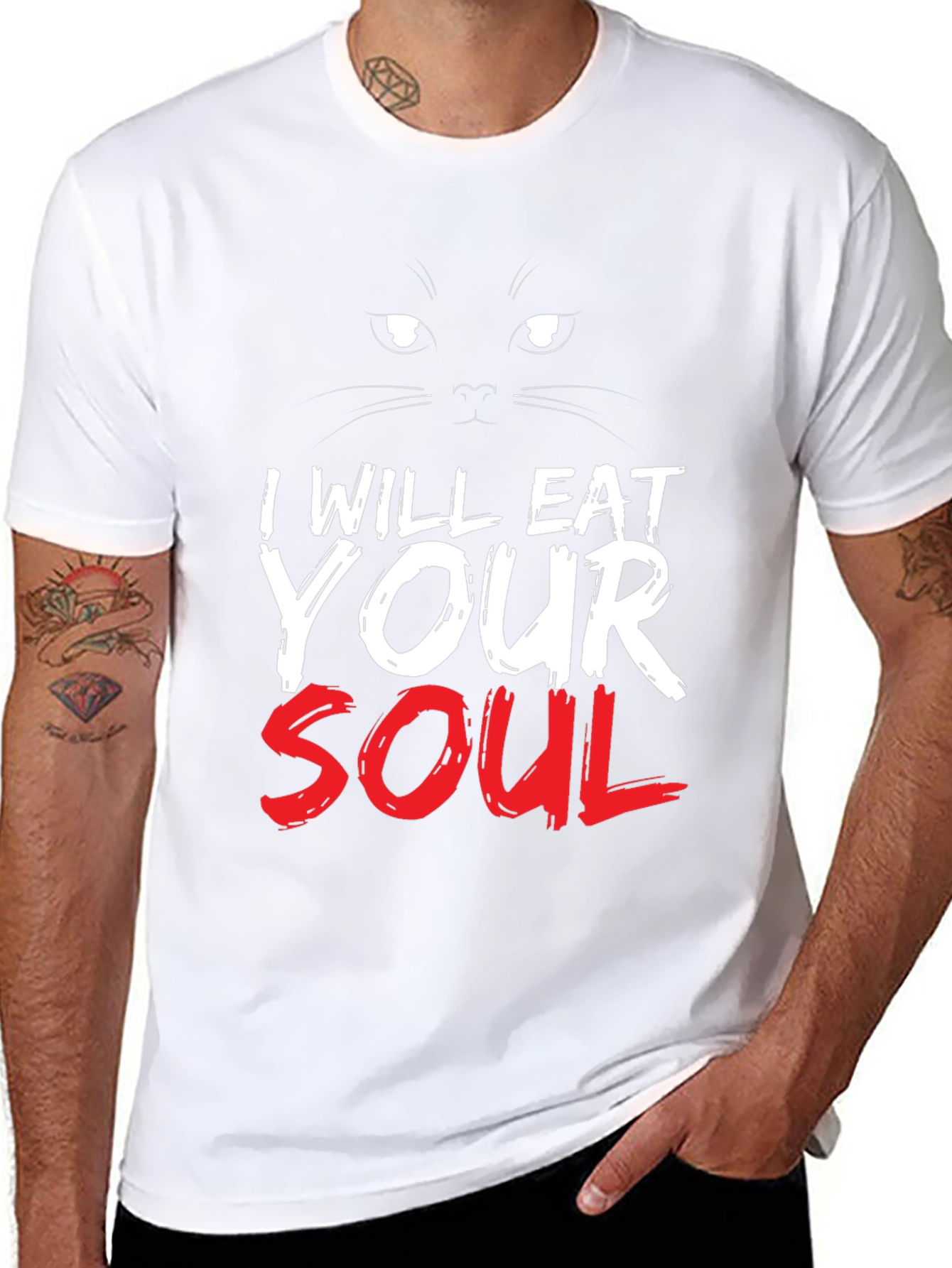 I Will Eat Your Soul Black Cat T-Shirt