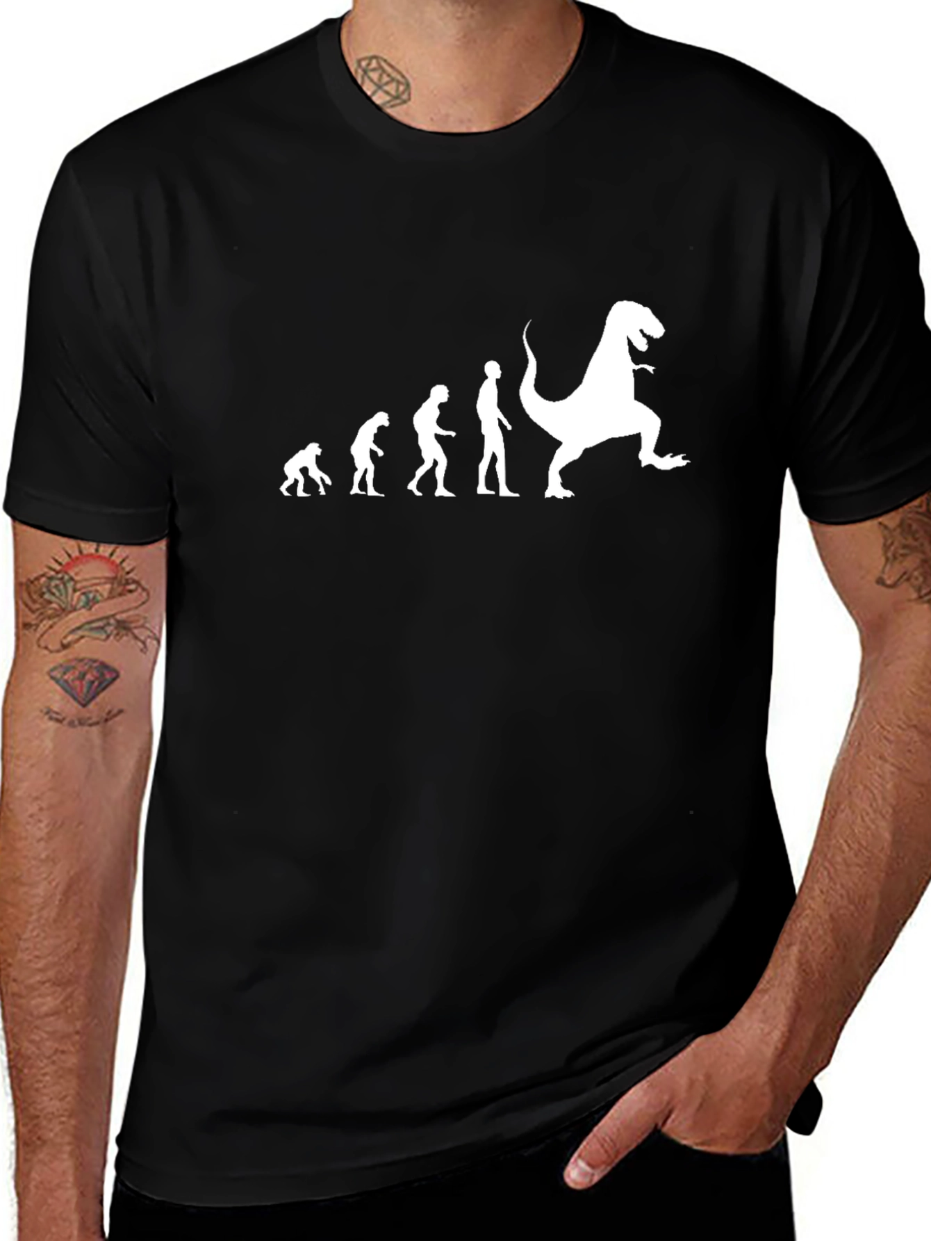 Evolution T-Shirt: From Ape to T-Rex