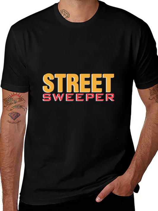 Street Sweeper Graphic Tee - Black Cotton T-Shirt