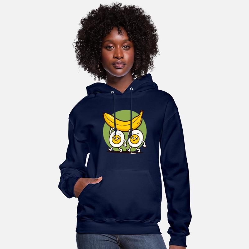 Two Eggs Carrying a Giant Banana