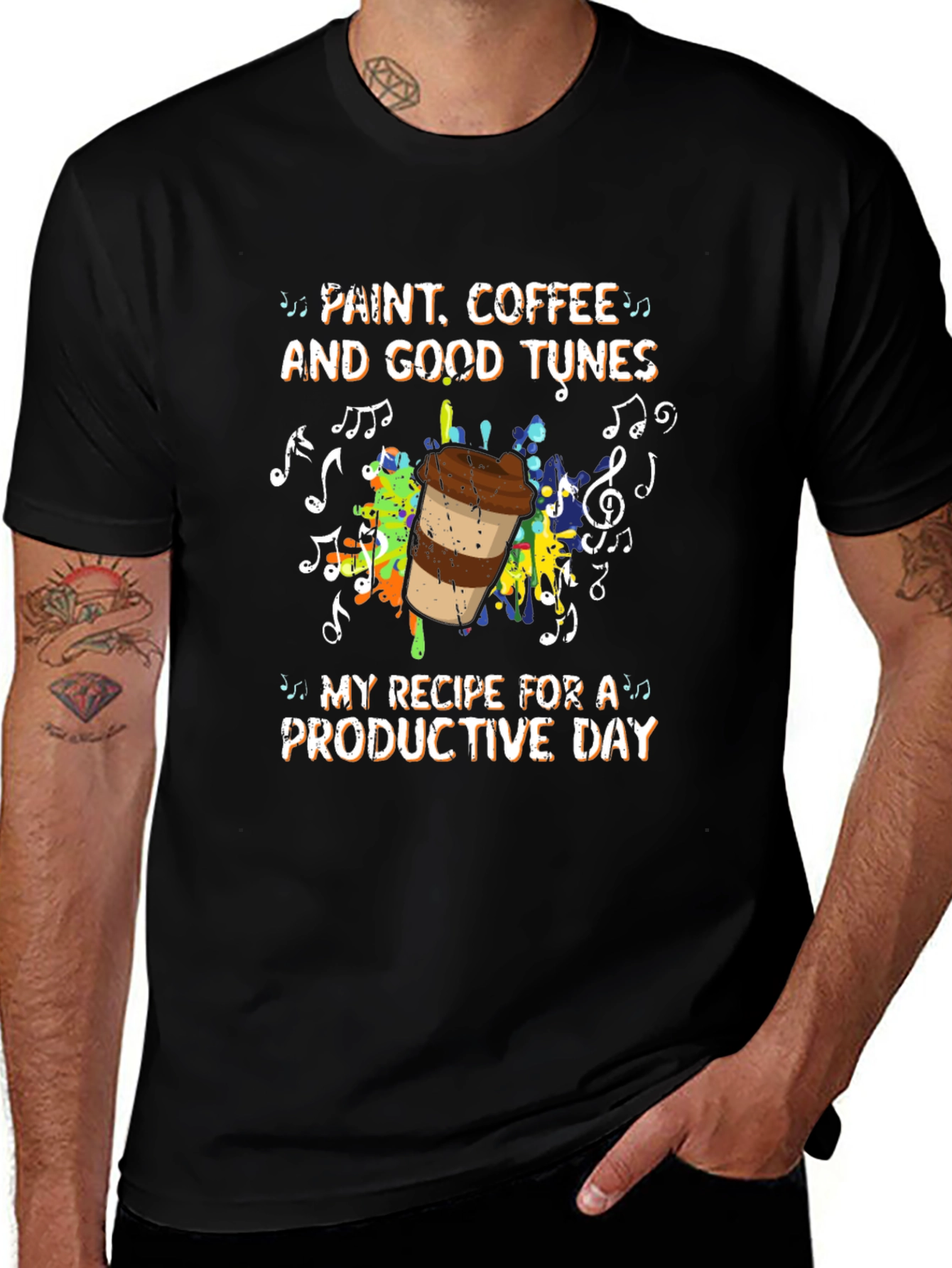 Paint Coffee and Good Tunes T-Shirt