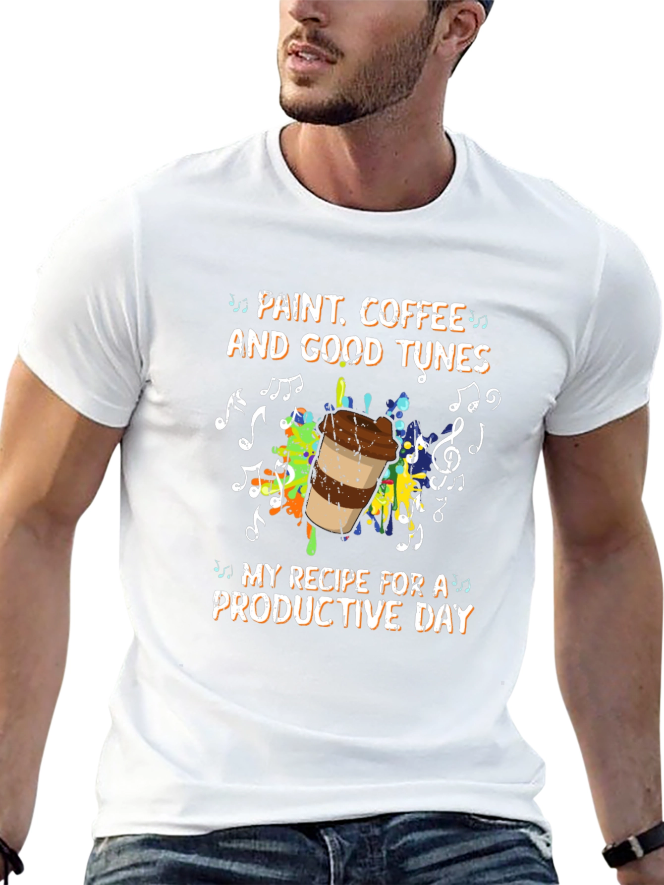Paint Coffee and Good Tunes T-Shirt
