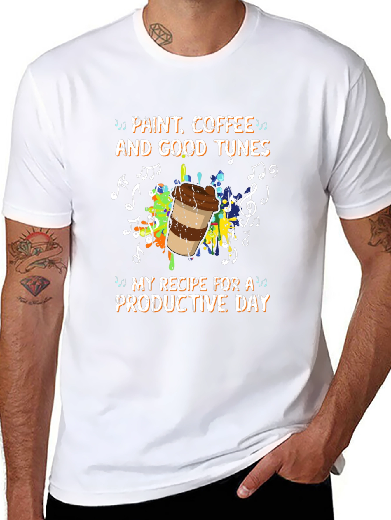 Paint Coffee and Good Tunes T-Shirt