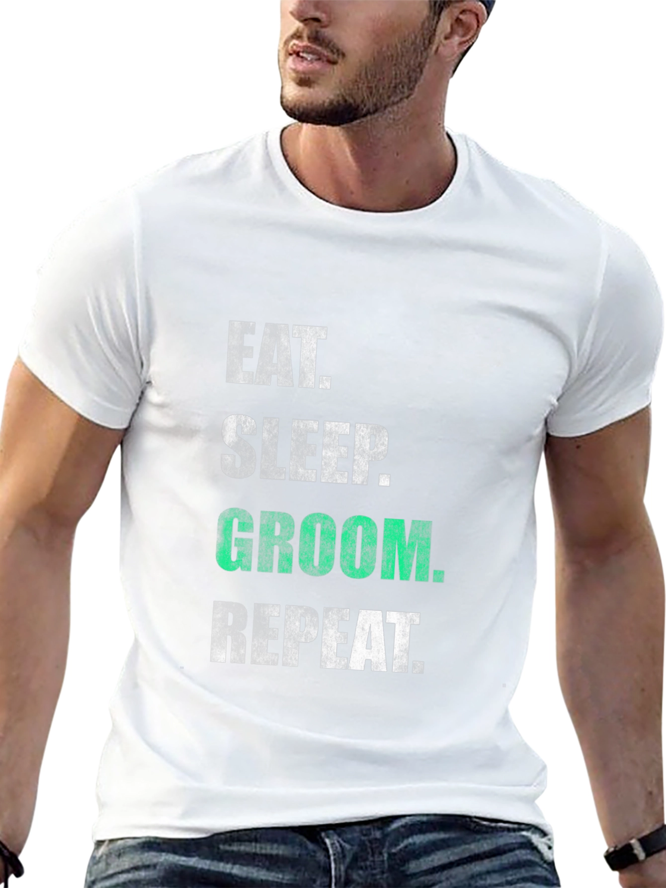 Eat Sleep Groom Repeat Graphic T-Shirt