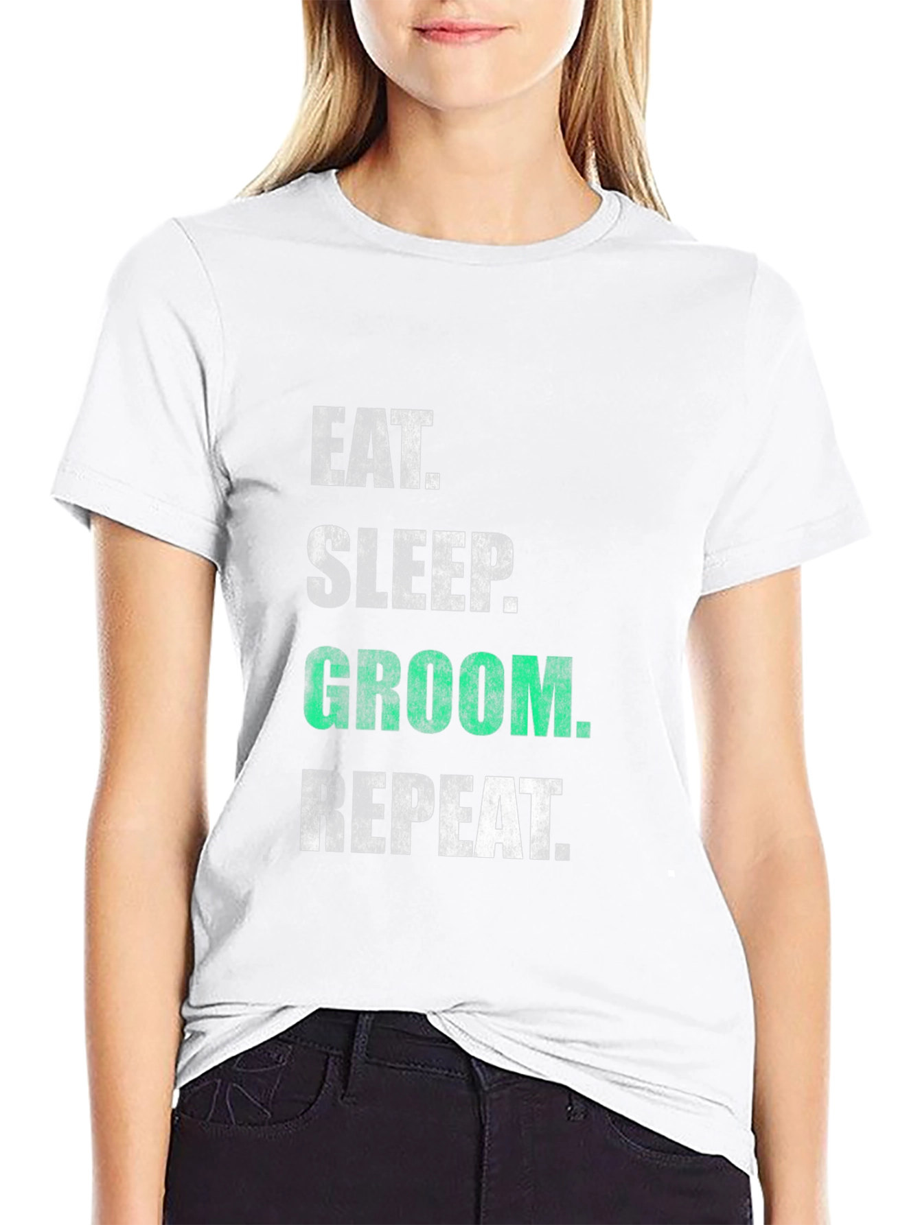 Eat Sleep Groom Repeat Graphic T-Shirt