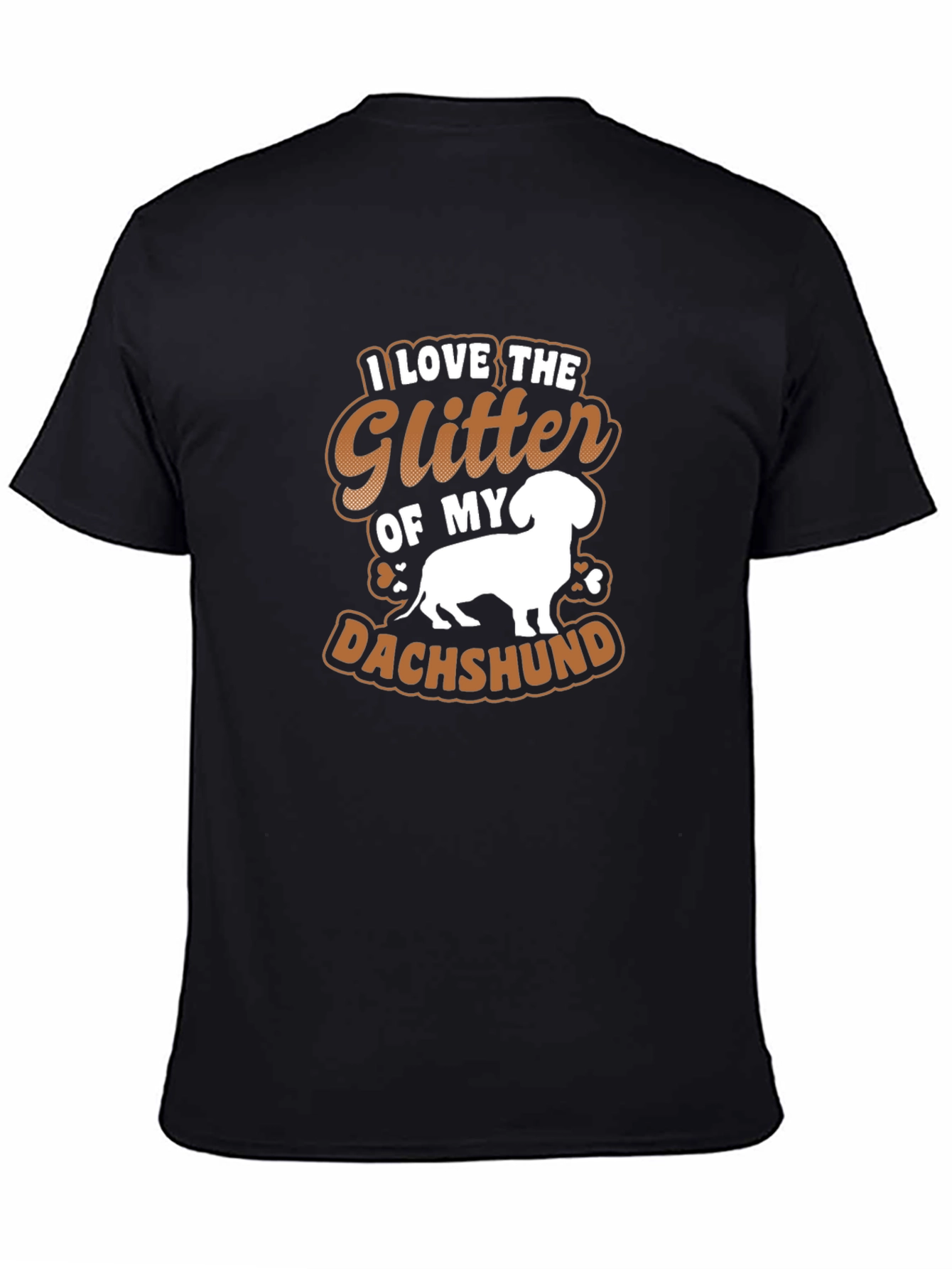 I Love the Glitter of My Dachshund Black T-Shirt