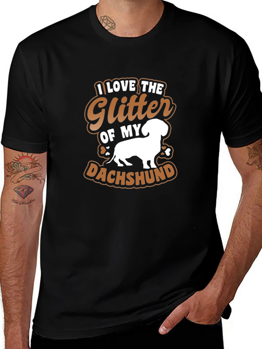 I Love the Glitter of My Dachshund Black T-Shirt