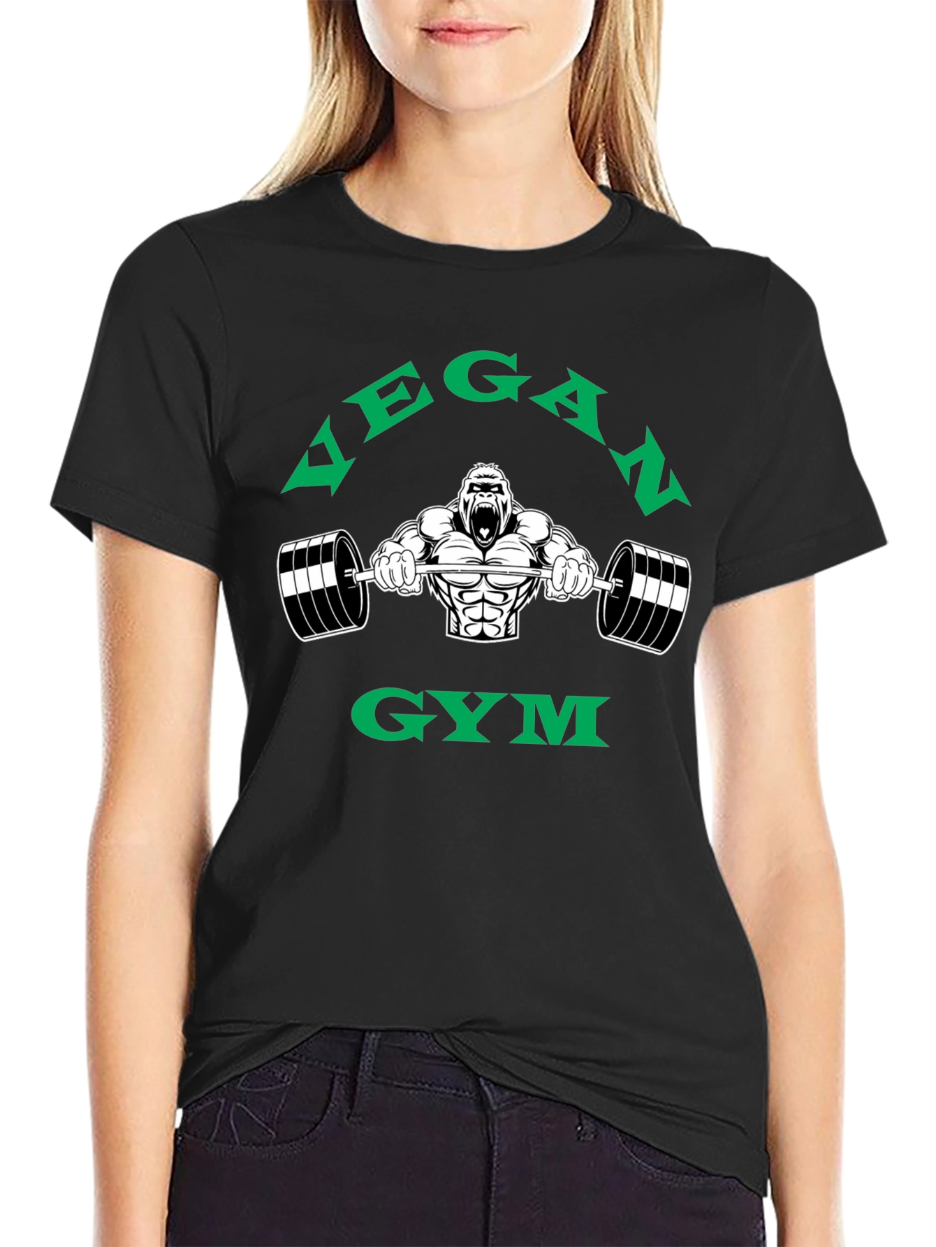 Vegan Gym Gorilla Graphic T-Shirt