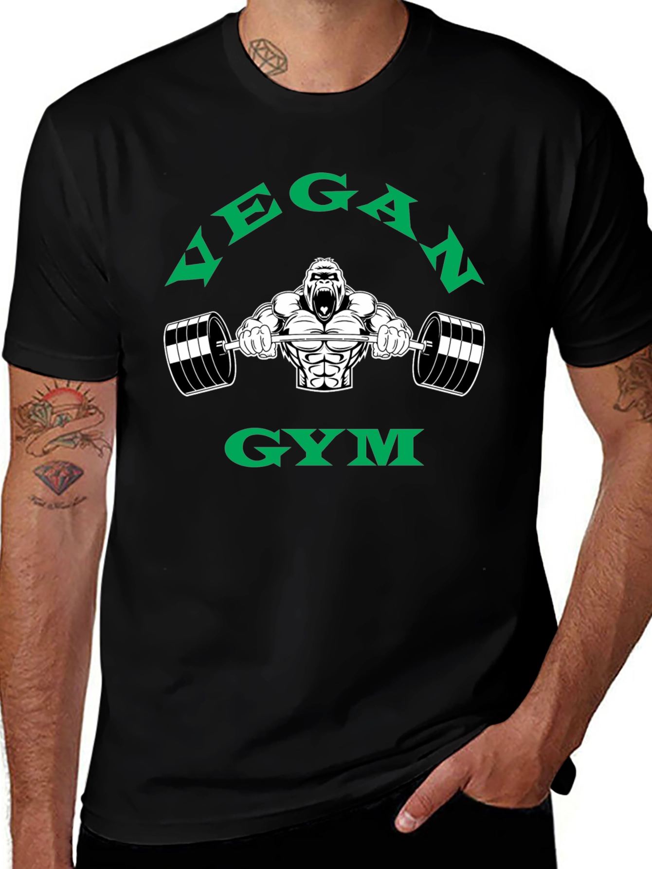 Vegan Gym Gorilla Graphic T-Shirt
