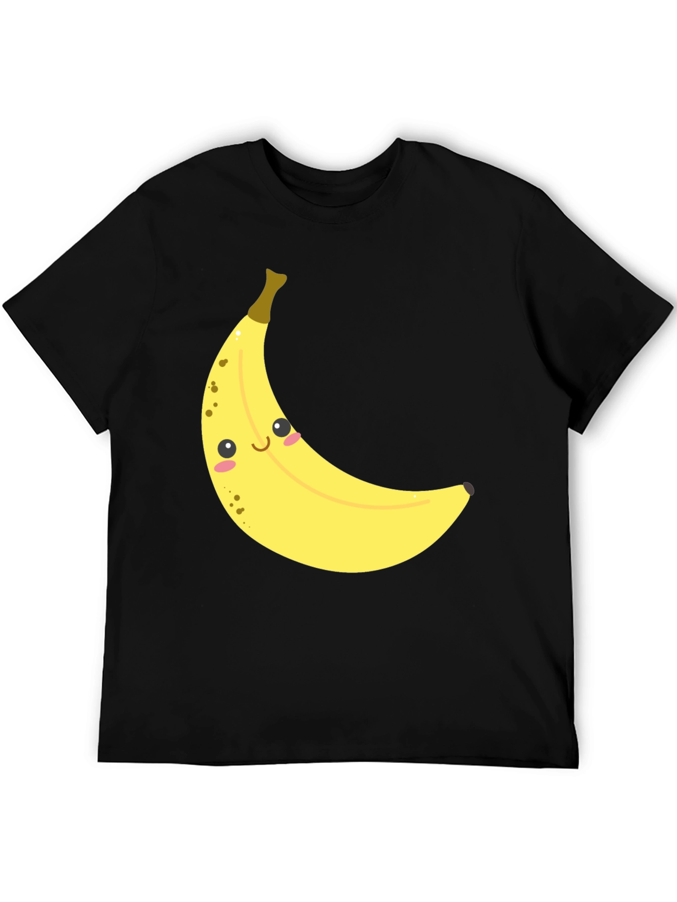 Smiling Banana Graphic Tee - Unisex Black Cotton T-Shirt