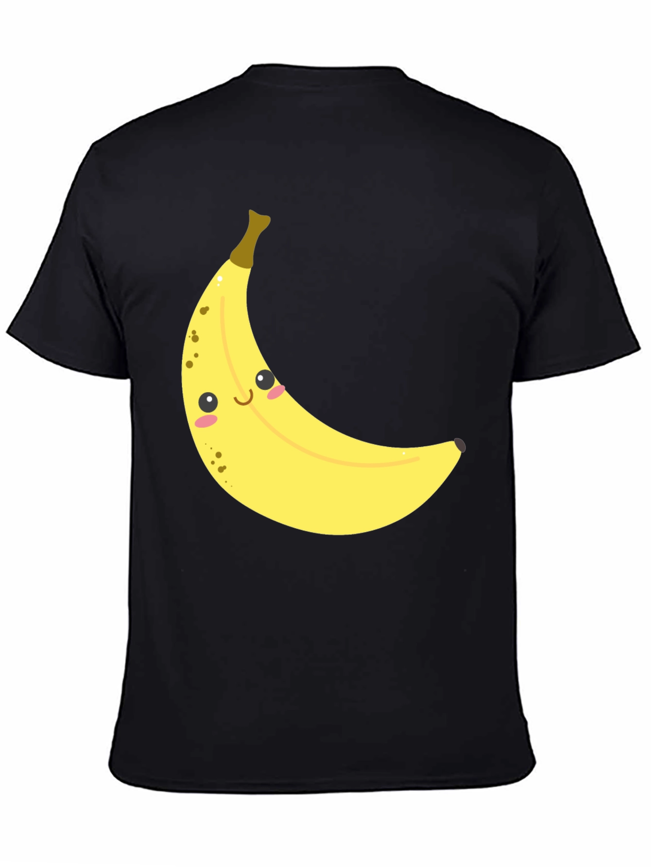 Smiling Banana Graphic Tee - Unisex Black Cotton T-Shirt