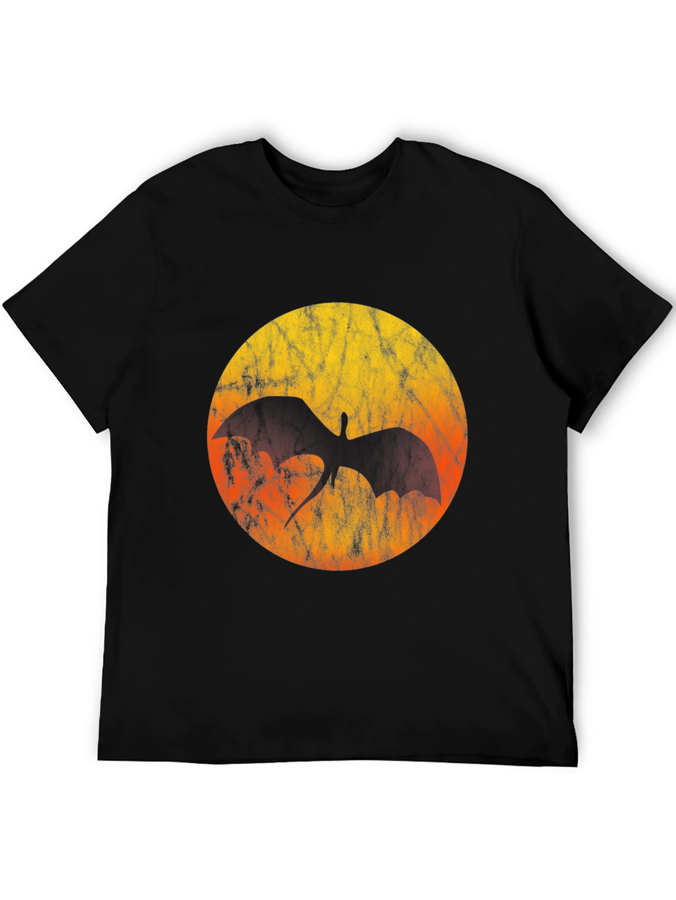 Dragon Silhouette T-Shirt - Grunge Sunset Design