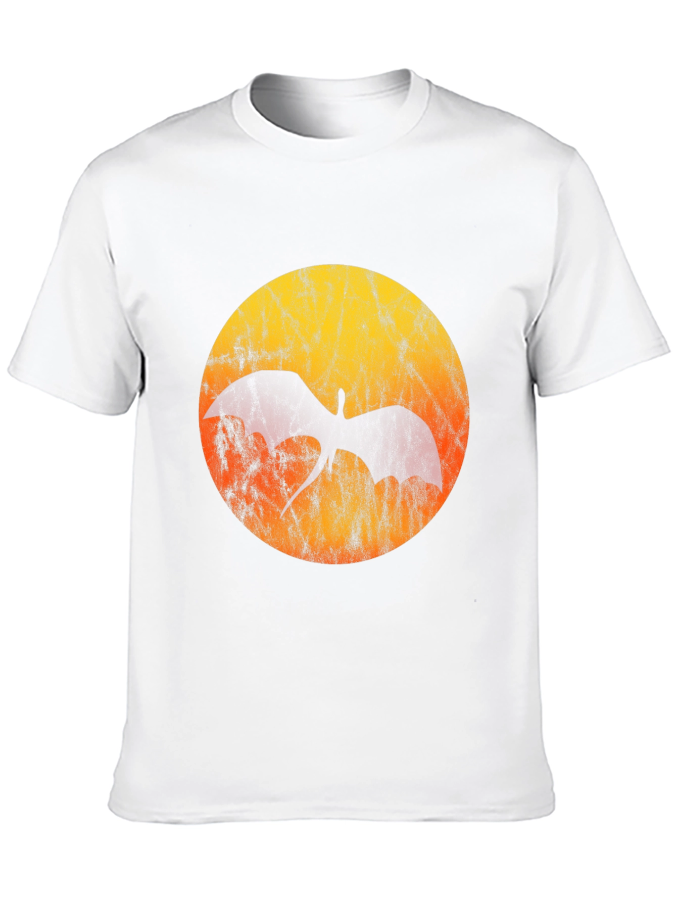 Dragon Silhouette T-Shirt - Grunge Sunset Design