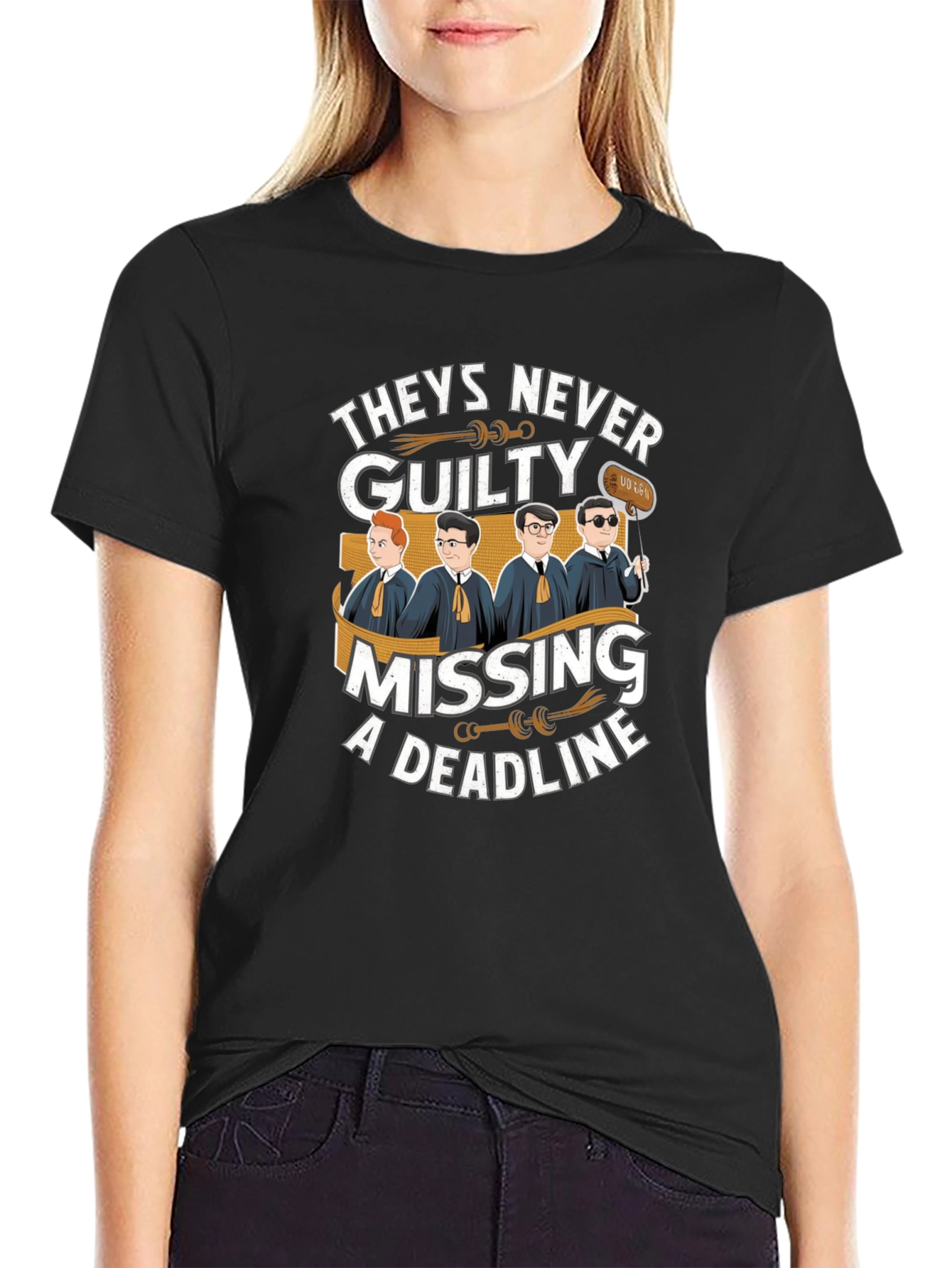 Lawyer Humor Graphic T-Shirt - Theyre Never Guilty