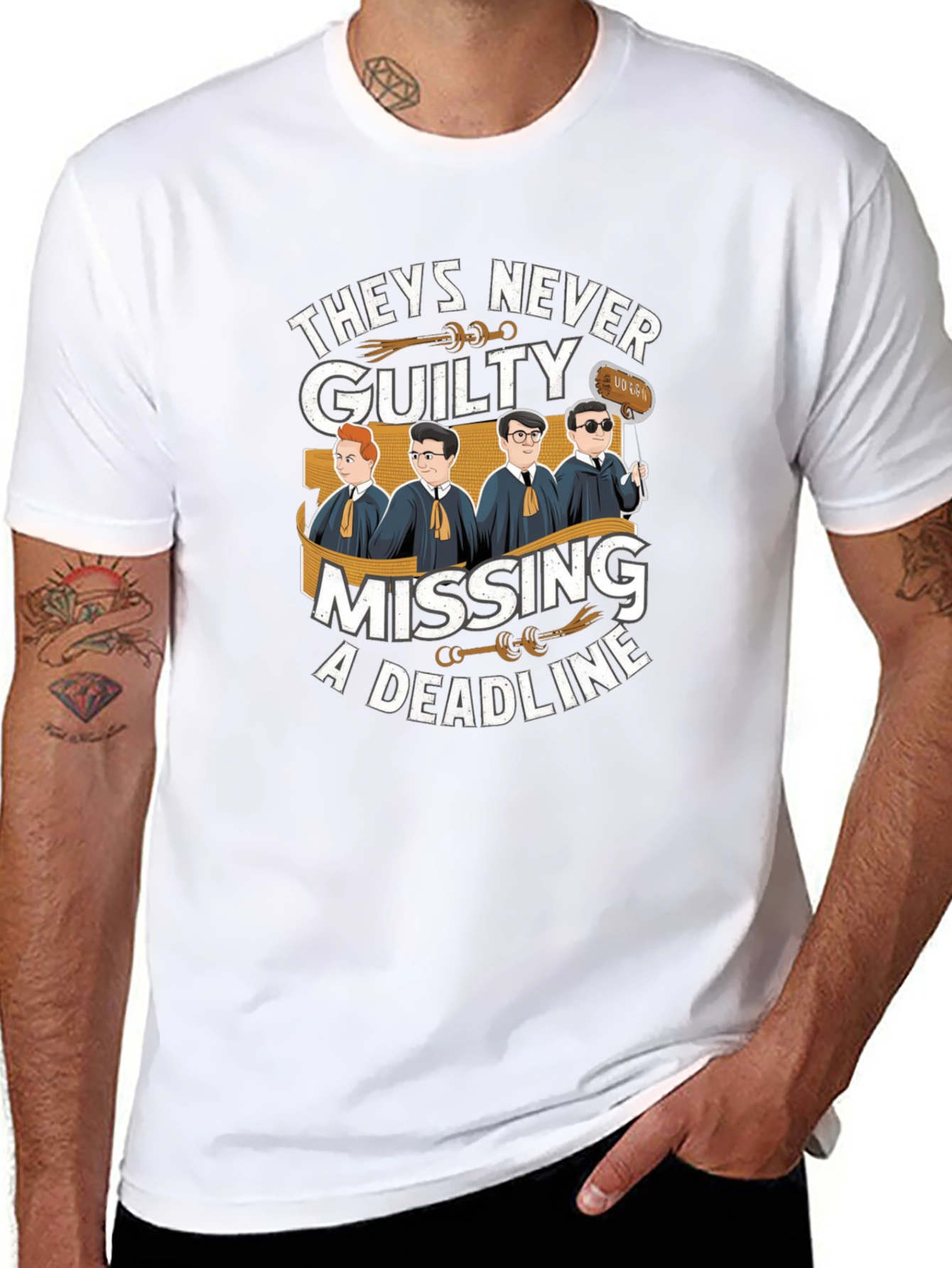 Lawyer Humor Graphic T-Shirt - Theyre Never Guilty