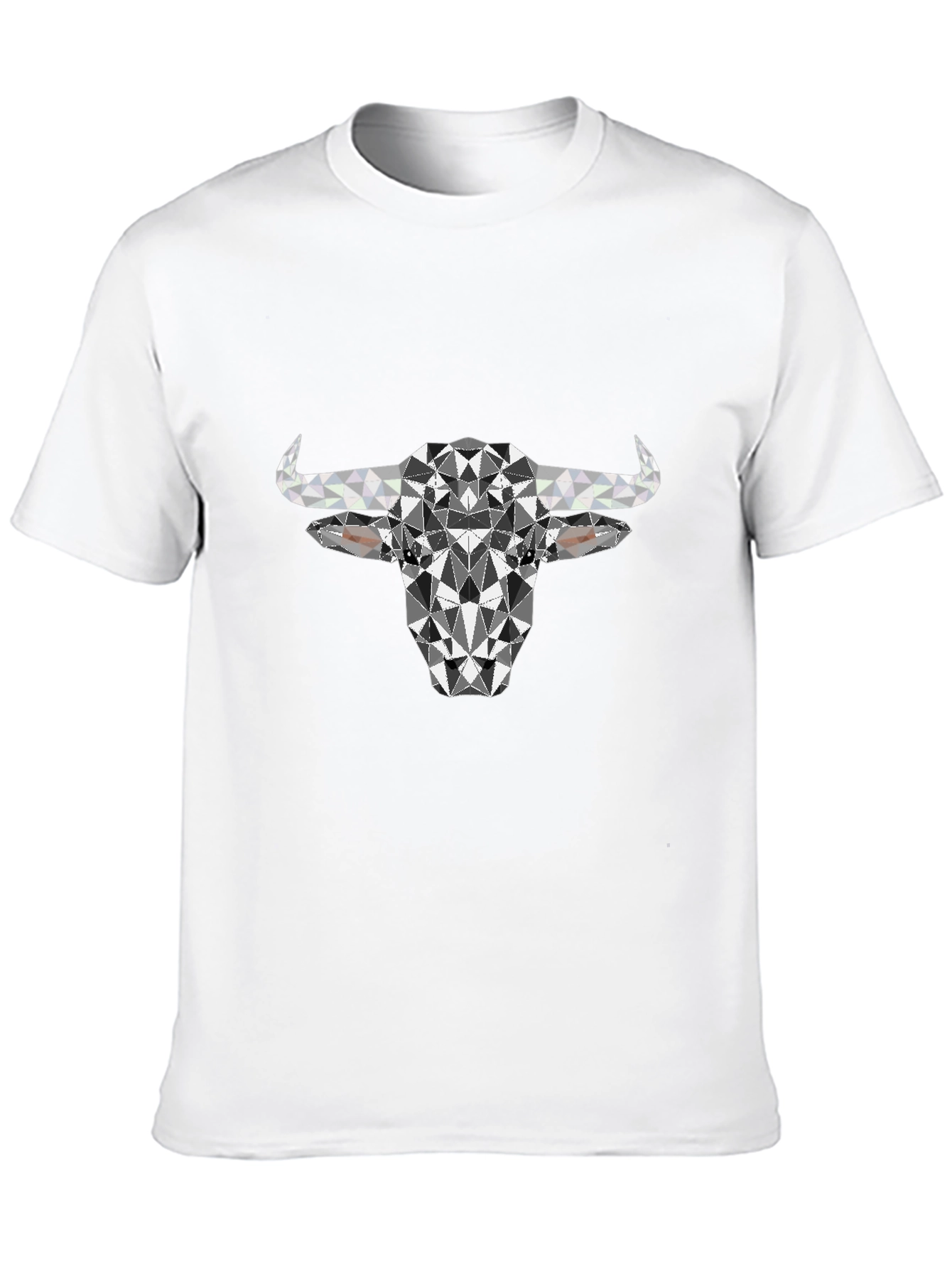 Geometric Bull Graphic Tee - Black