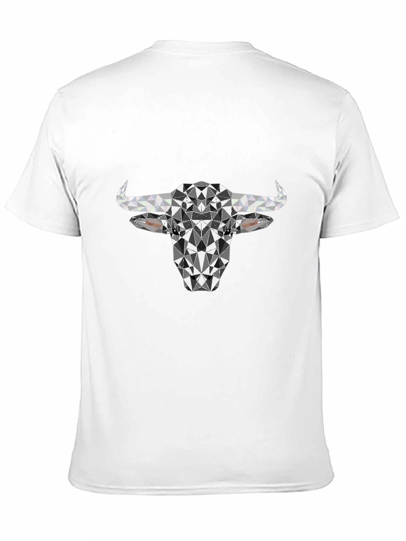 Geometric Bull Graphic Tee - Black