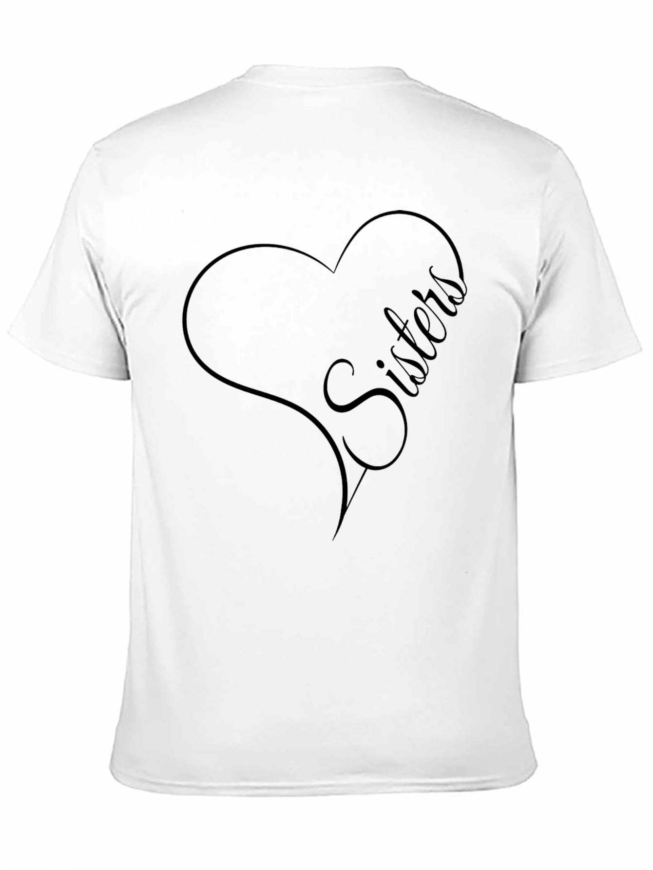 Sisters Heart Graphic Tee - Black Cotton Blend Shirt