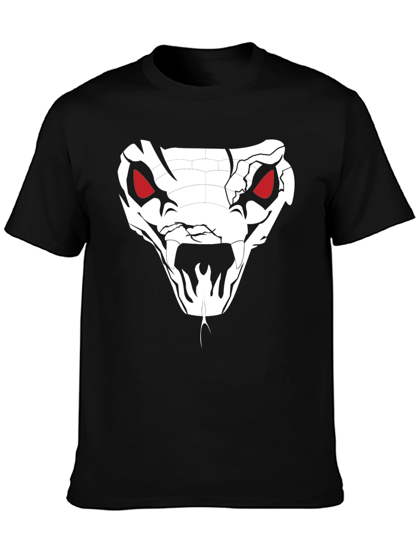 Mens Black T-Shirt - Snake Graphic Tee
