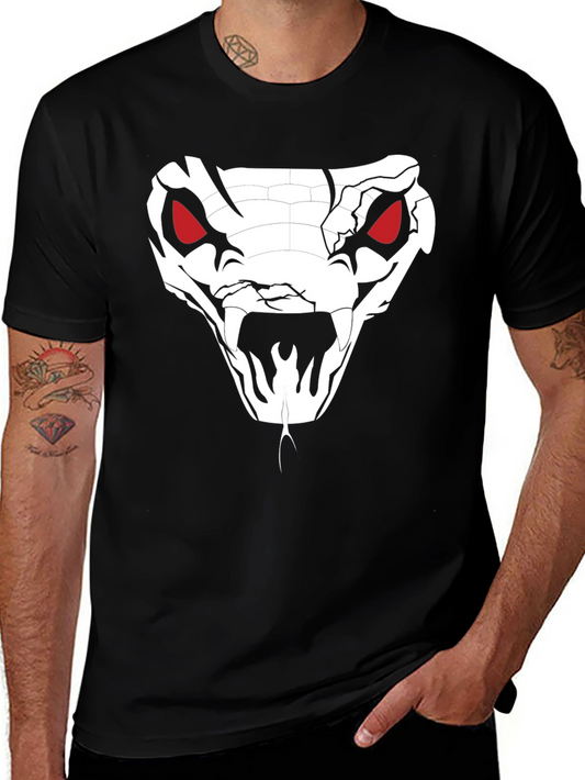 Mens Black T-Shirt - Snake Graphic Tee