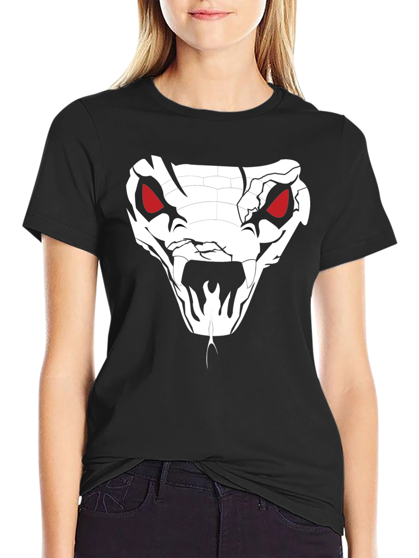 Mens Black T-Shirt - Snake Graphic Tee