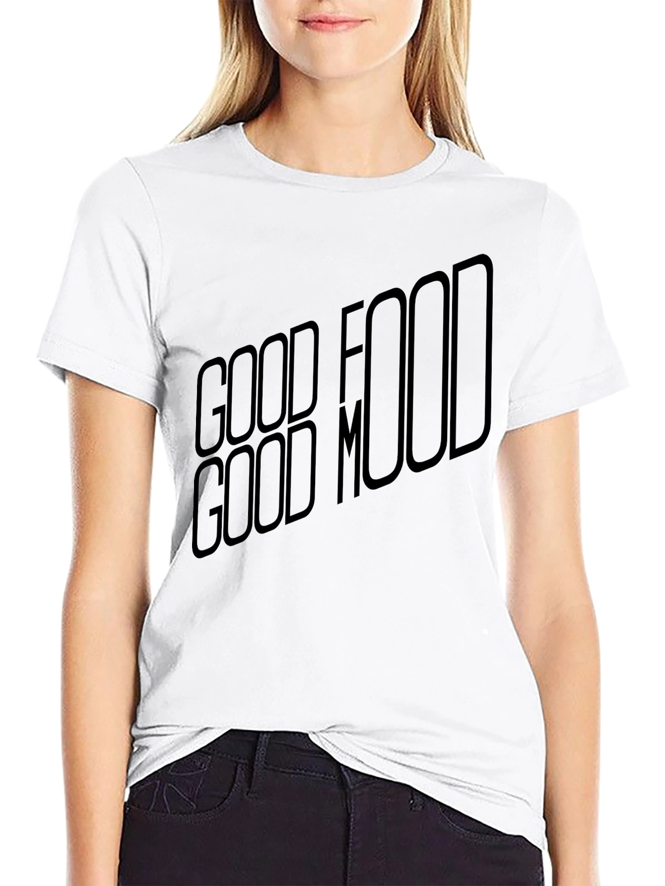 Good Food Good Mood Black T-Shirt